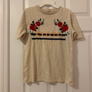 Embroidered Floral Graphic Tee